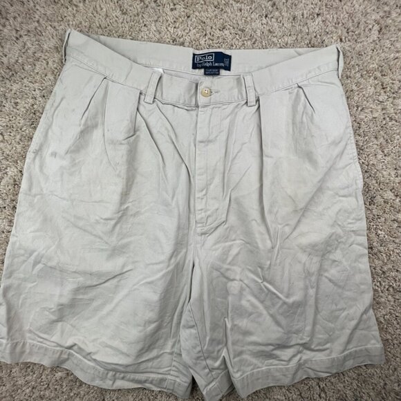 Polo Ralph Lauren Men’s Shorts Adult Cotton Size 35 Tyler Short Chino Pleated ** - Picture 1 of 13